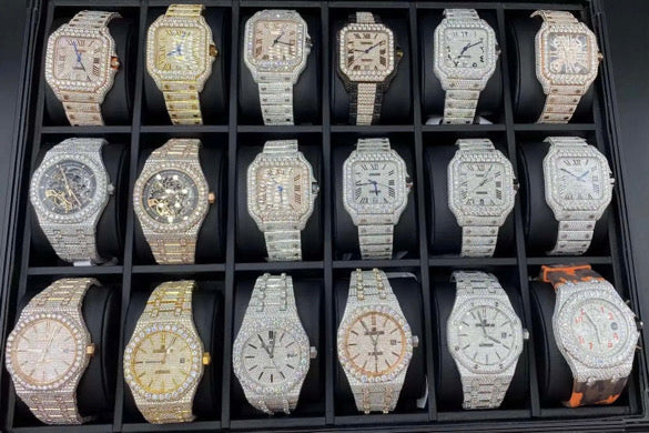 Iced out moissanite watches