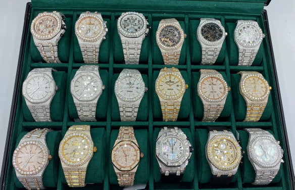 Iced out moissanite watches