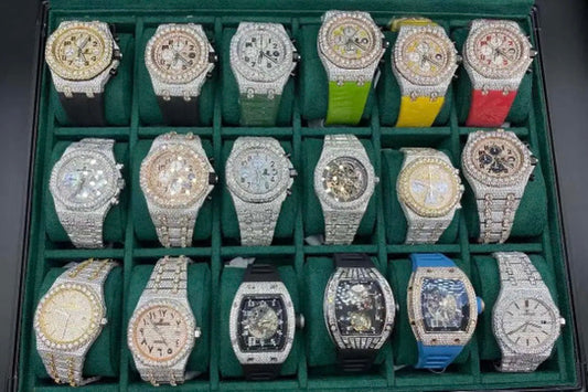 Iced out moissanite watches