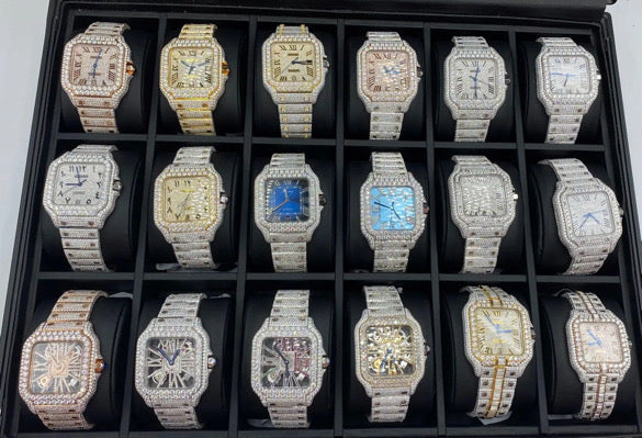 Iced out moissanite watches